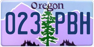 OR license plate 023PBH