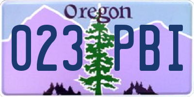 OR license plate 023PBI