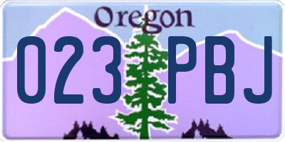 OR license plate 023PBJ