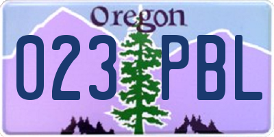 OR license plate 023PBL