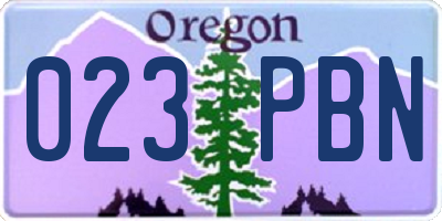 OR license plate 023PBN