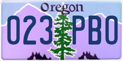 OR license plate 023PBO