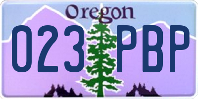 OR license plate 023PBP