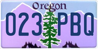 OR license plate 023PBQ