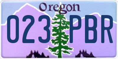 OR license plate 023PBR