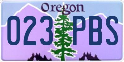 OR license plate 023PBS