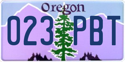 OR license plate 023PBT