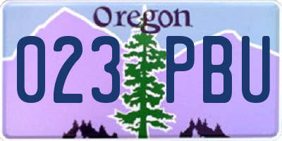 OR license plate 023PBU