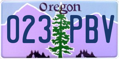OR license plate 023PBV