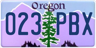 OR license plate 023PBX