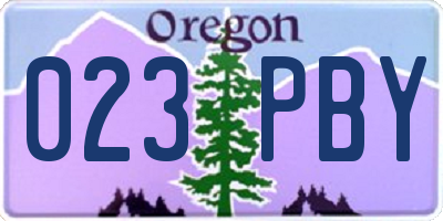 OR license plate 023PBY