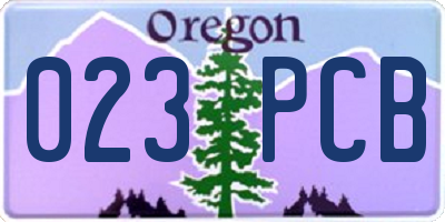 OR license plate 023PCB