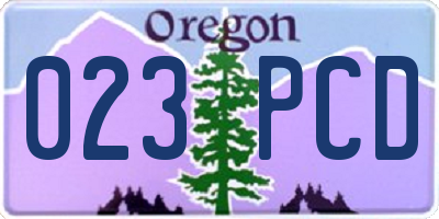 OR license plate 023PCD