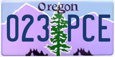 OR license plate 023PCE