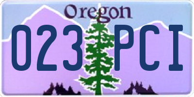 OR license plate 023PCI