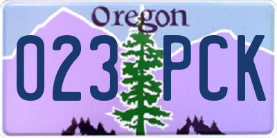 OR license plate 023PCK