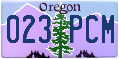 OR license plate 023PCM