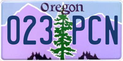 OR license plate 023PCN