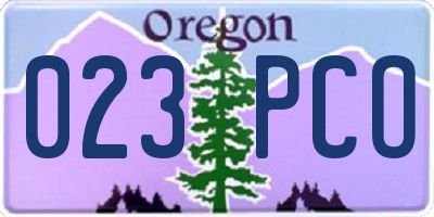 OR license plate 023PCO
