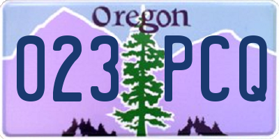 OR license plate 023PCQ