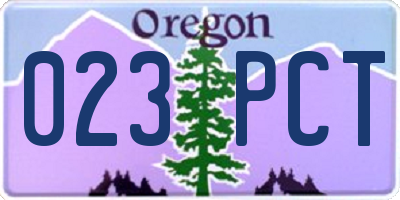 OR license plate 023PCT