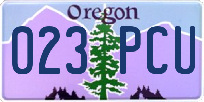 OR license plate 023PCU