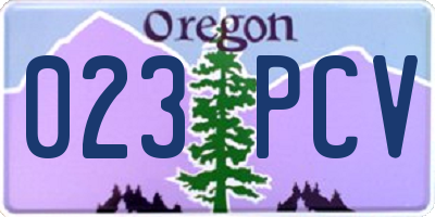 OR license plate 023PCV