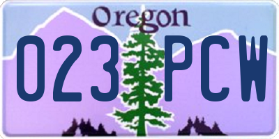 OR license plate 023PCW