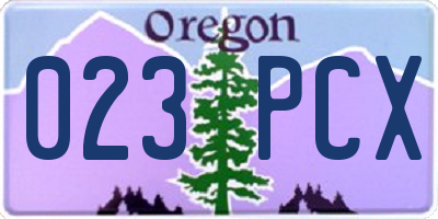 OR license plate 023PCX