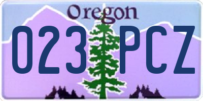 OR license plate 023PCZ