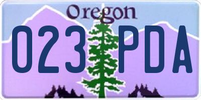 OR license plate 023PDA