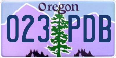 OR license plate 023PDB
