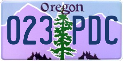 OR license plate 023PDC