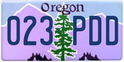 OR license plate 023PDD