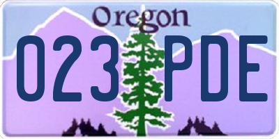 OR license plate 023PDE