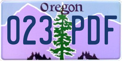 OR license plate 023PDF
