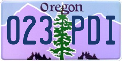 OR license plate 023PDI