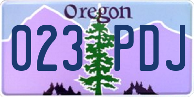 OR license plate 023PDJ
