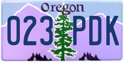 OR license plate 023PDK