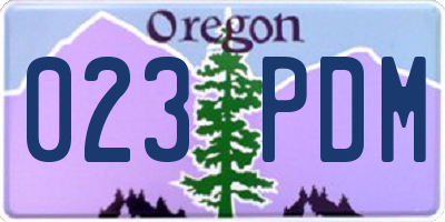 OR license plate 023PDM
