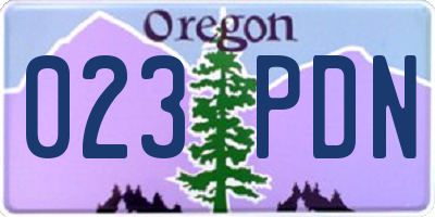 OR license plate 023PDN