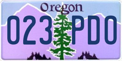 OR license plate 023PDO
