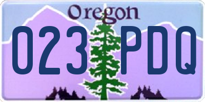 OR license plate 023PDQ
