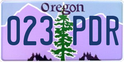 OR license plate 023PDR