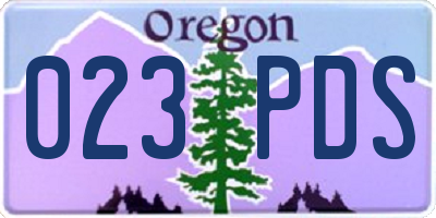 OR license plate 023PDS