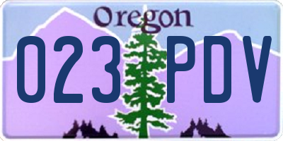 OR license plate 023PDV