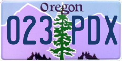 OR license plate 023PDX