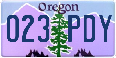 OR license plate 023PDY