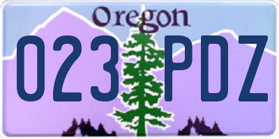 OR license plate 023PDZ