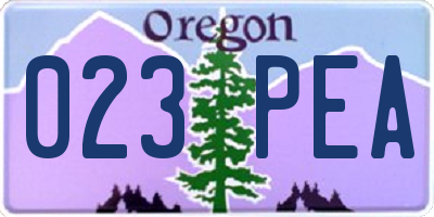 OR license plate 023PEA